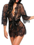 Lace Bow Belt Robe & Thong Set - Missbodybra
