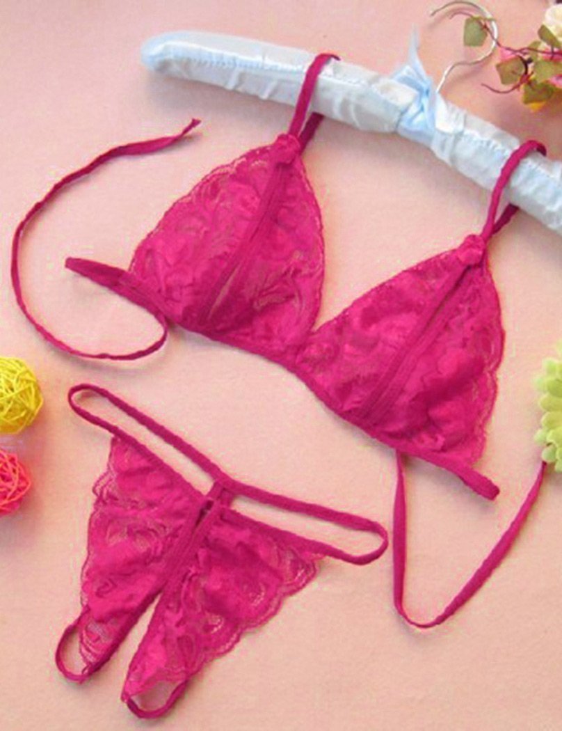 Open Crotch Bralette & Thong Set - Missbodybra