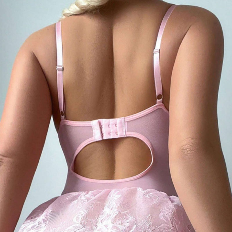 Lace Lace Camisole Dress Set