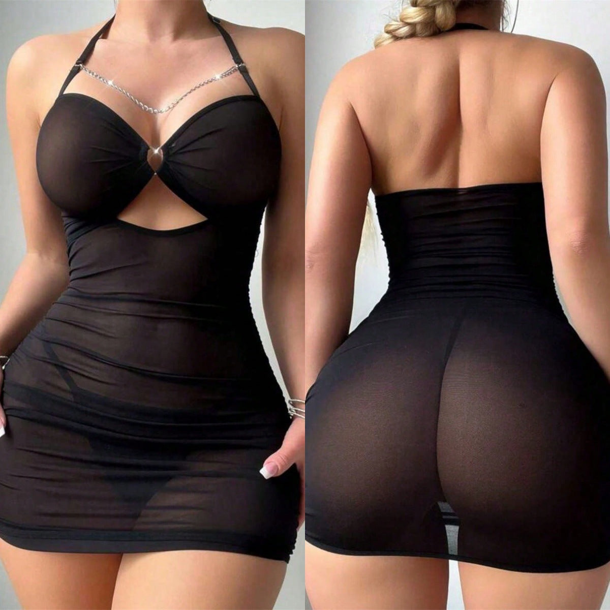 Mesh Camisole Dress Set