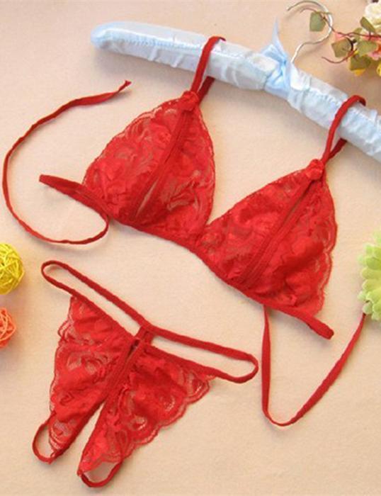 Open Crotch Bralette & Thong Set - Missbodybra