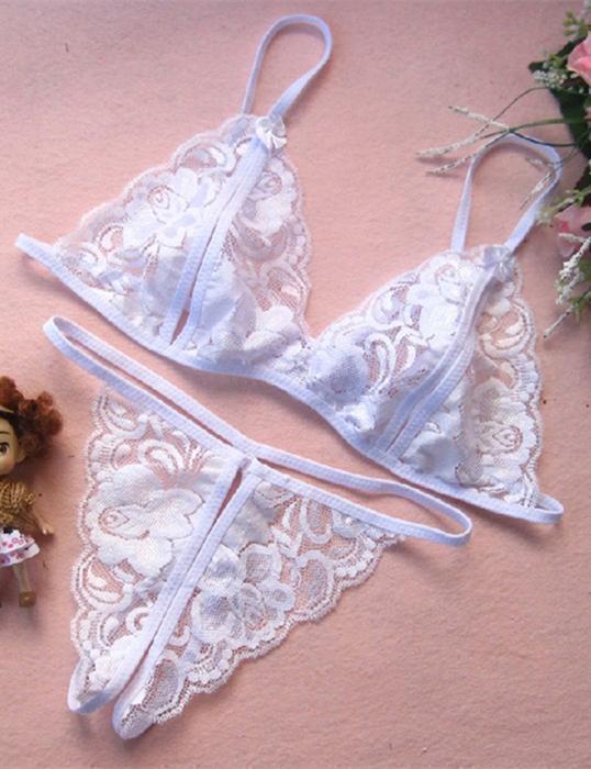 Open Crotch Bralette & Thong Set - Missbodybra