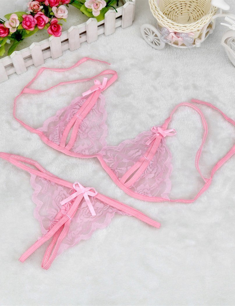 Open Crotch Bralette & Thong Set - Missbodybra