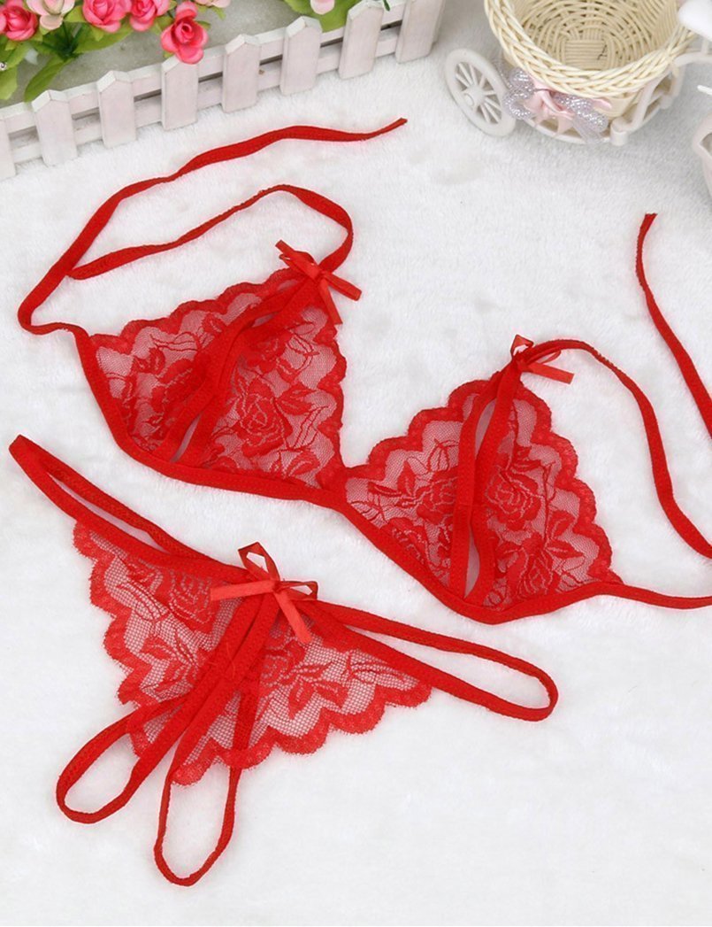 Open Crotch Bralette & Thong Set - Missbodybra